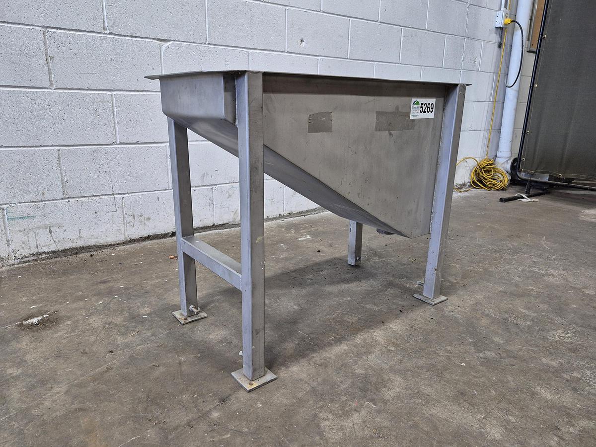 Used 22 Gallon Stainless Steel V-Bottom Trough Hopper