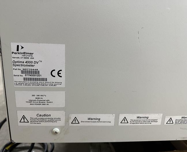 Used Perkin Elmer Spectrometer Optima 4300 DV