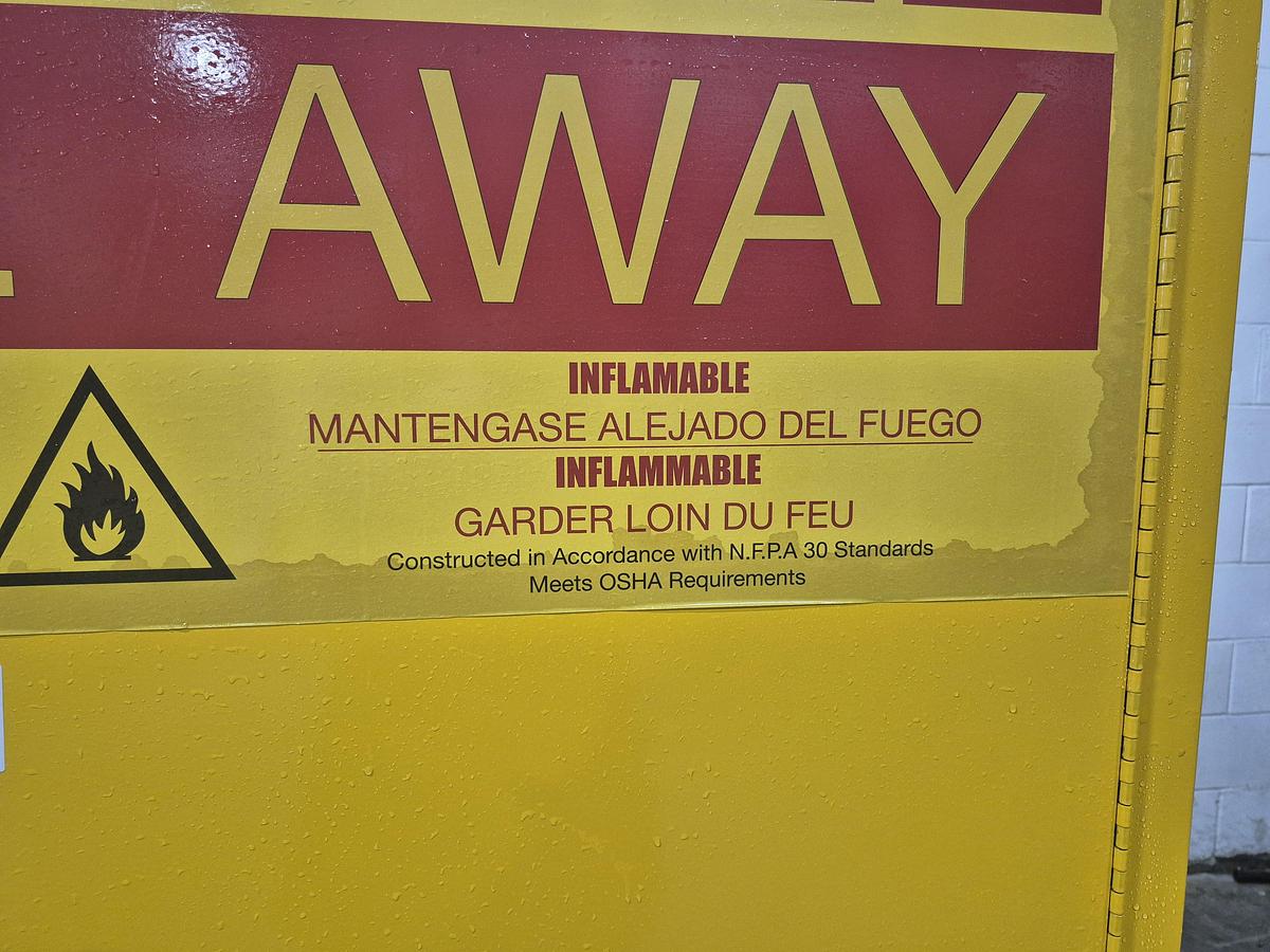 Used Global Industrial Flammable Liquid Storage Cabinet