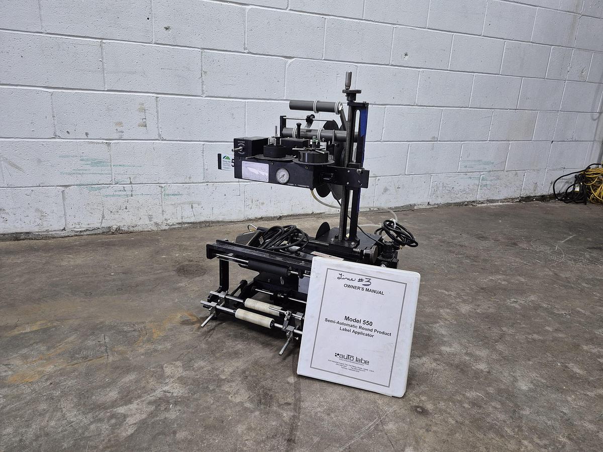 Used Auto Labe Semi-Automatic Labeller with Hot Stamp Imprinter