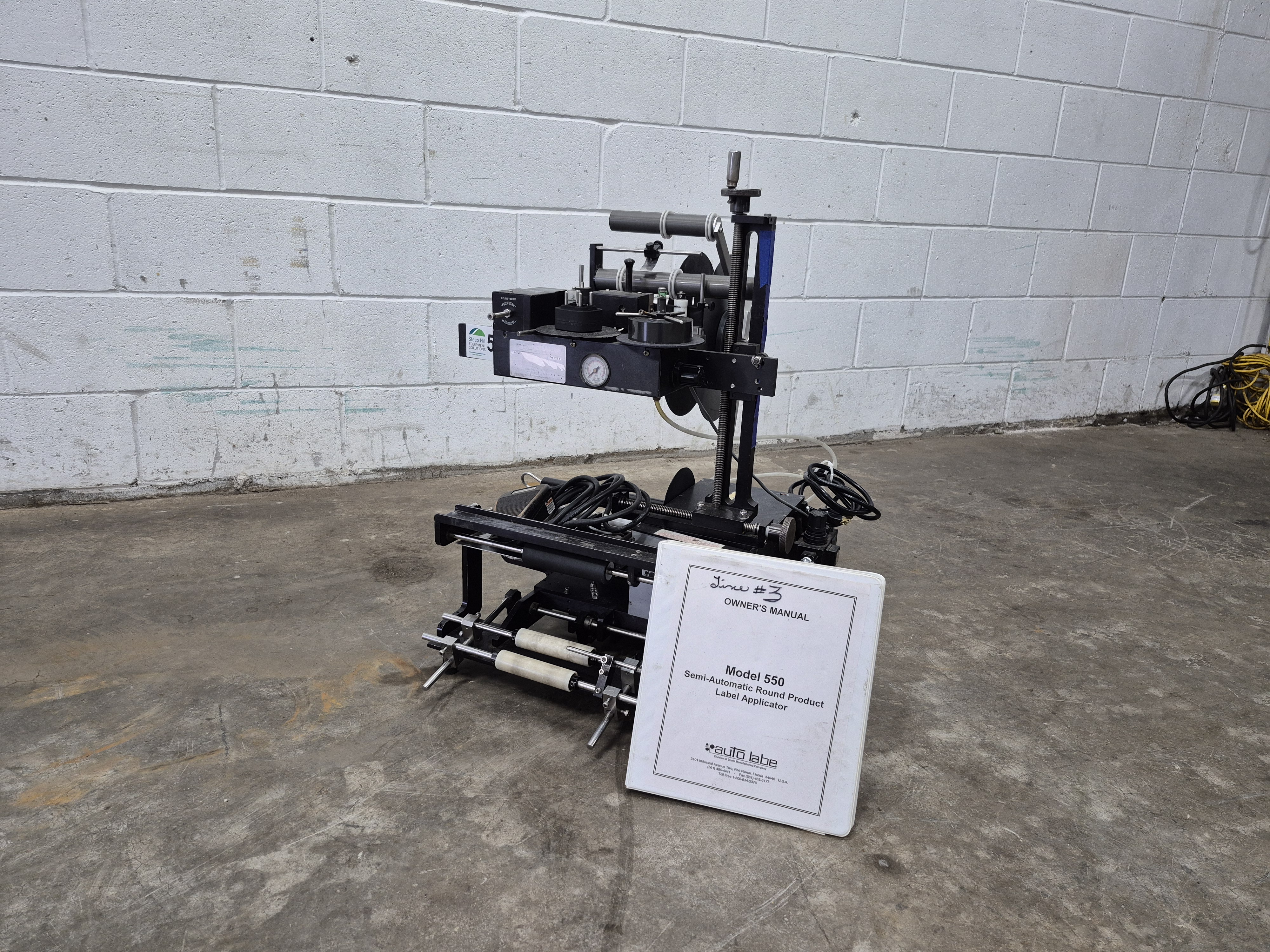 Used Auto Labe Semi-Automatic Labeller with Hot Stamp Imprinter