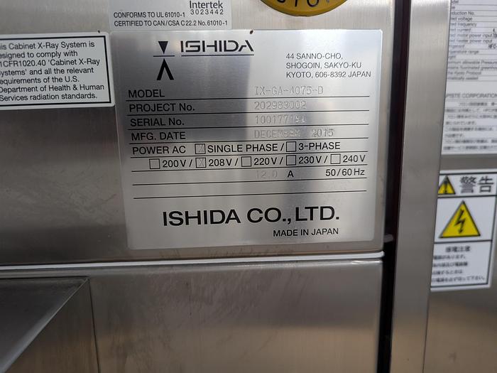 Used Ishida IX-GA-4075-D X-Ray Inspection System