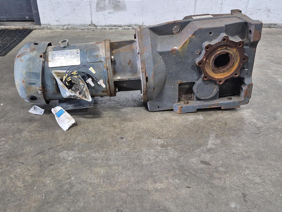 Used Marathon 5 HP Motor with Gear Reducer 