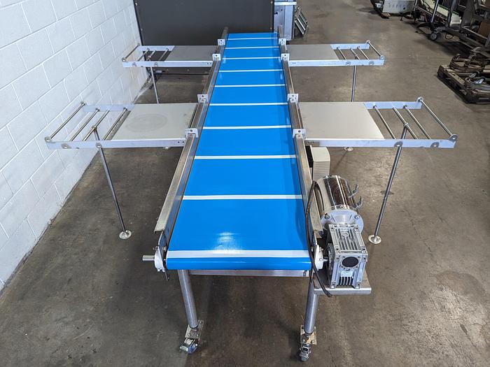 Used Custom 10' Conveyor with Removable Packaging Tables