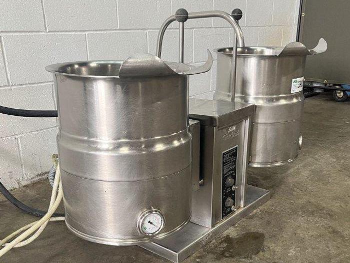 Used Cleveland TKET-6T Twin Steam Kettles