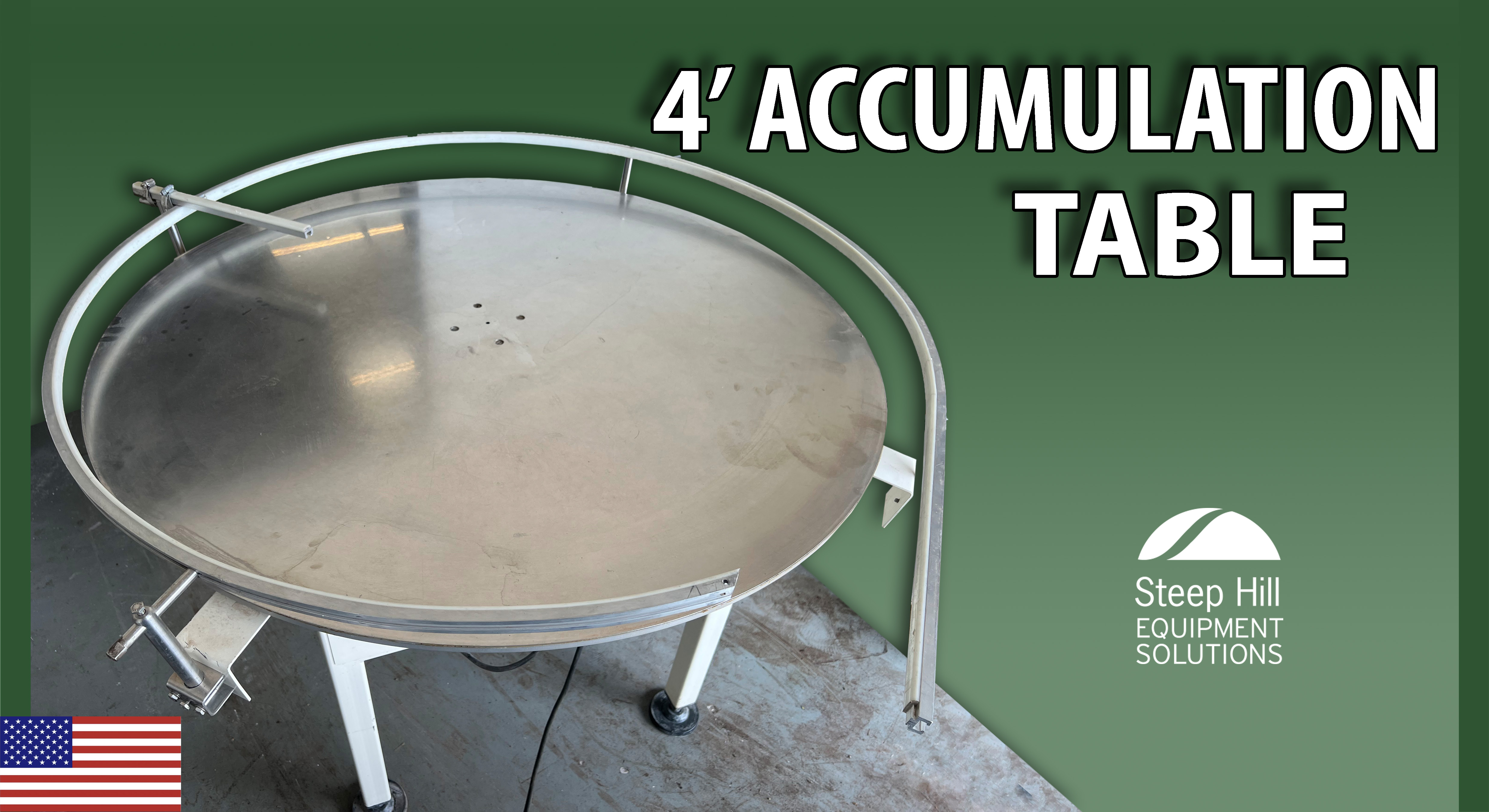 Used AMS 4' Accumulation Table for Sale at Steep Hill Equipment Solutions