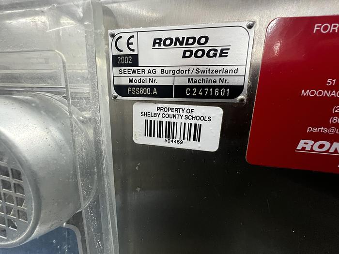 Used Rondo Smartline Bakery Die Cutting Line