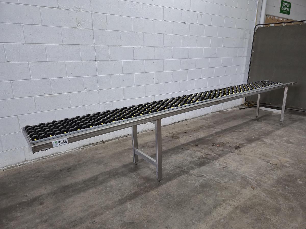 Used 12.8 Ft Gravity Roller Conveyor