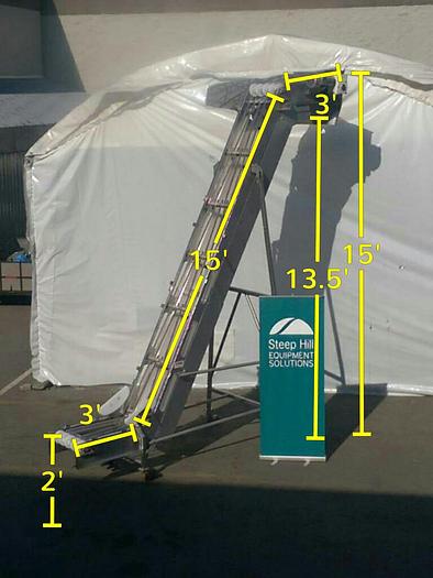 Used 15' High Incline Conveyor