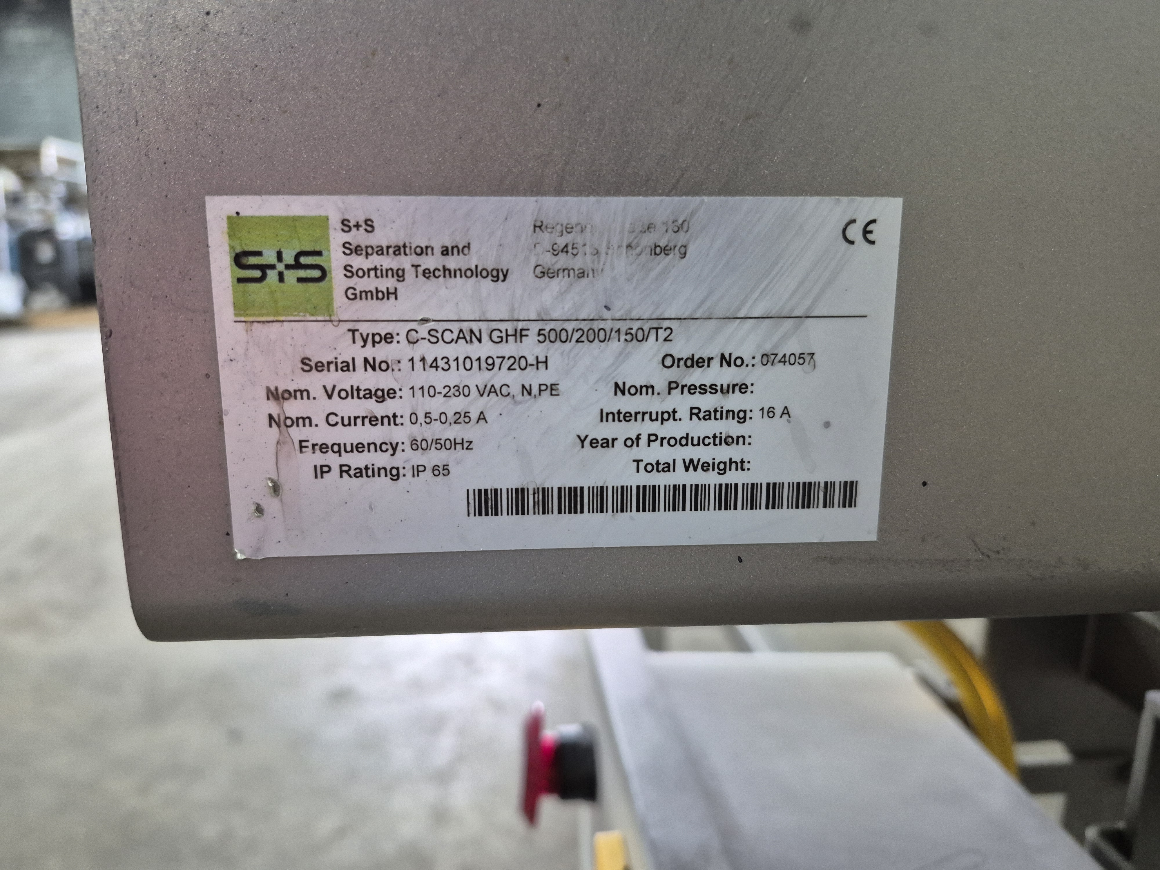 Used Sesotec C-Scan GHF Metal Detector