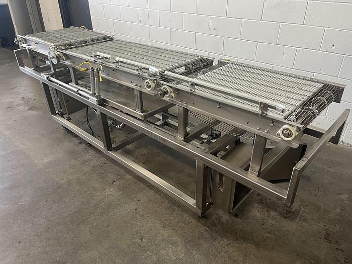 Used Three-Section Wire Conveyor with Rails