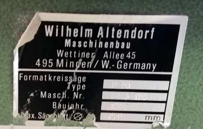 Used 1984 ALTENDORF F90 Format Panel Saw