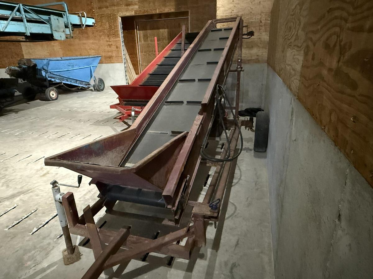 Used Alliston Machinery 15' Elevator Conveyor, Hyd. Drive, On Board Gas Engine