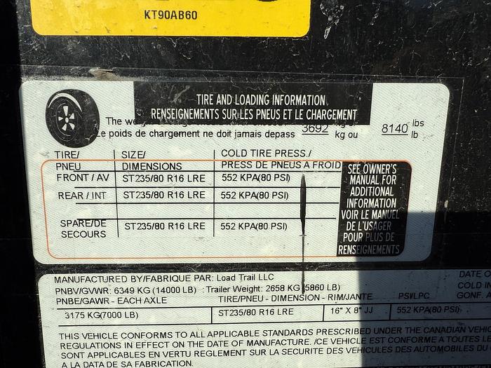 Used Load Trail 30' Goose Neck Tandem 7,000lbs
