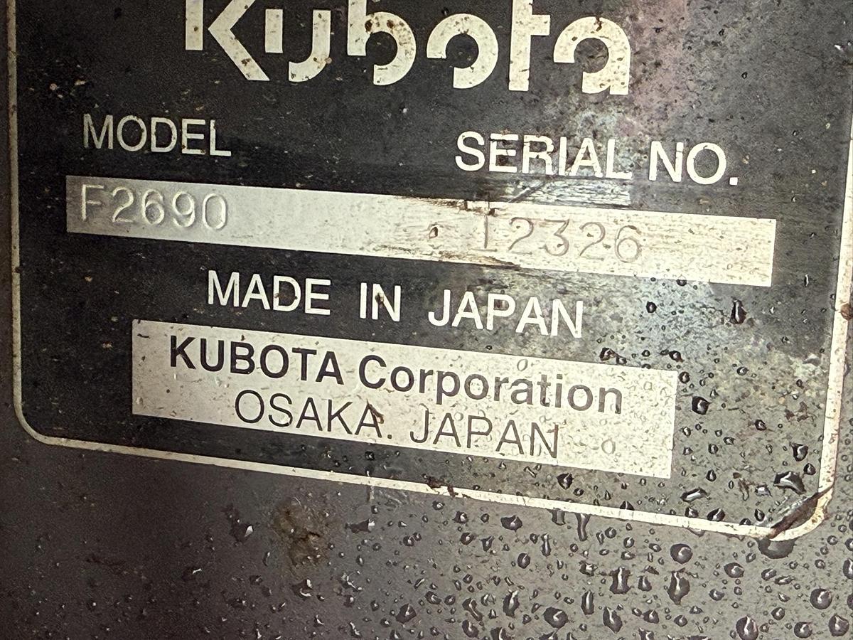 Used 2018 Kubota F2690, Cab, Heat, 4WD, Diesel, Blade