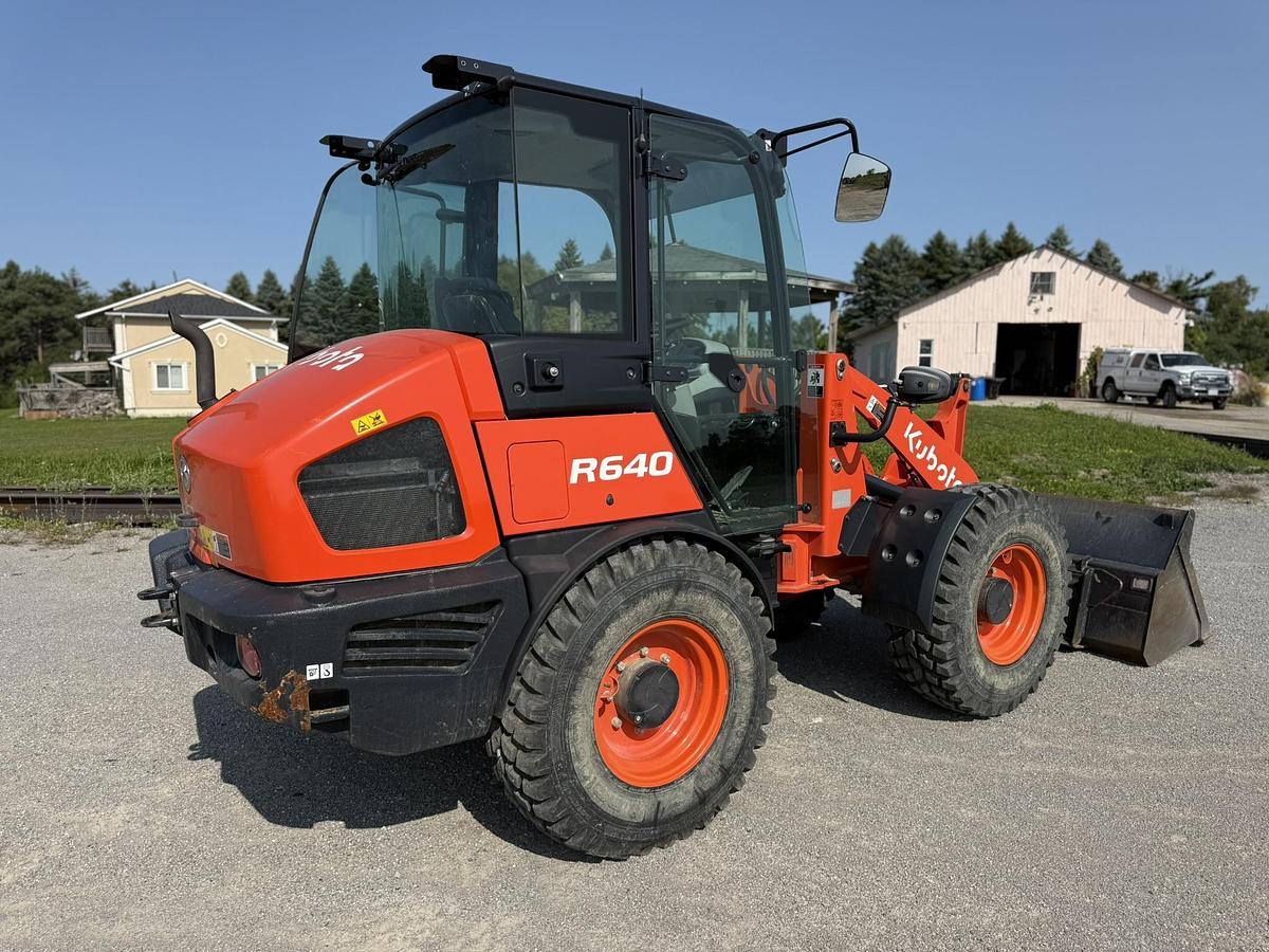 Used 2022 Kubota R640 Wheel Loader, Cab, Hyd. Bucket, 500 Hours