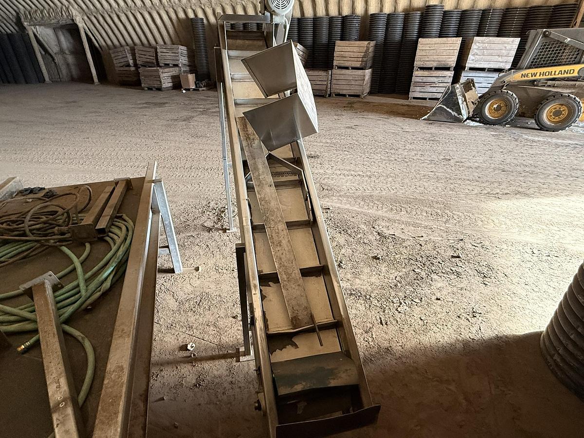 Used Stainless Elevator Conveyor 8' Long