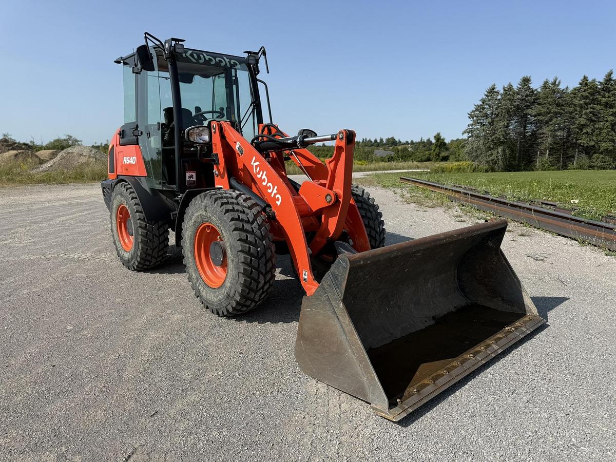 Used 2022 Kubota R640 Wheel Loader, Cab, Hyd. Bucket, 500 Hours