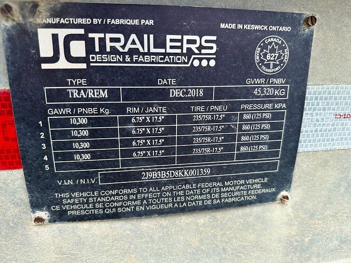 Used JC Trailer, 3 Axle With Lift, Galvanized, Air Tailgate