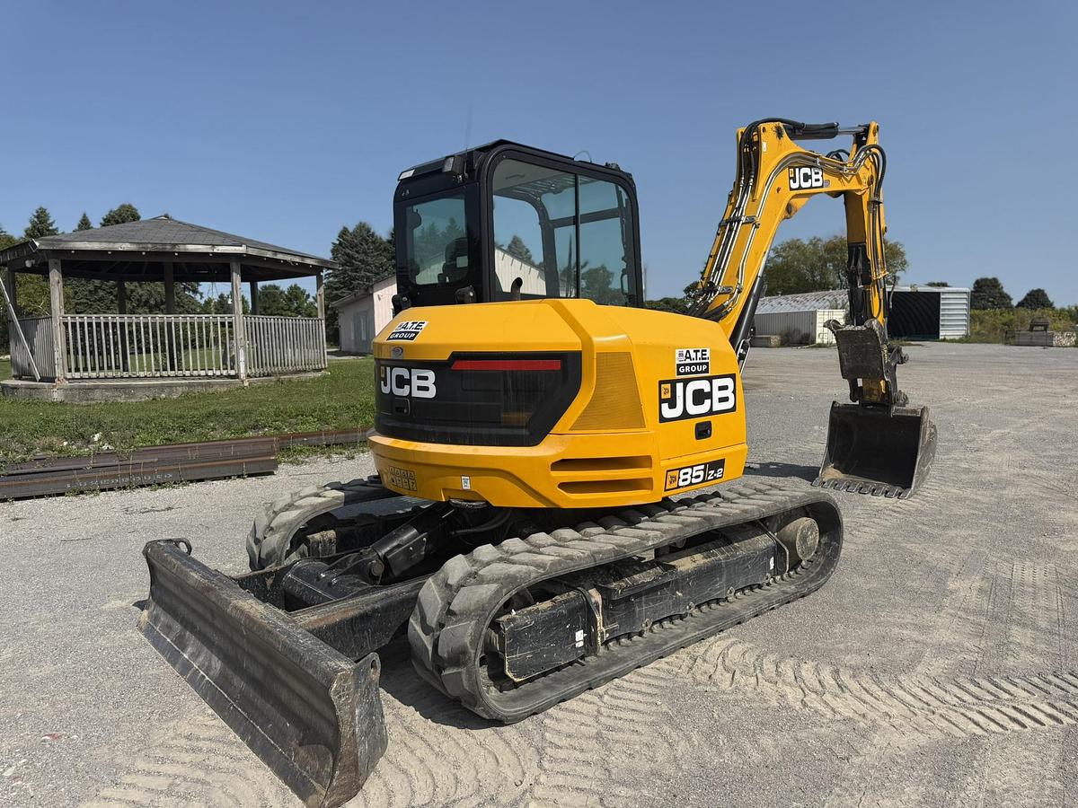 Used 2020 JCB 85Z-2 Mini Excavator, AMI Thumb, Bucket, Blade, Cab, 1093Hrs