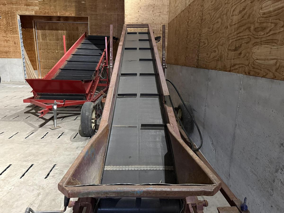 Used Alliston Machinery 15' Elevator Conveyor, Hyd. Drive, On Board Gas Engine