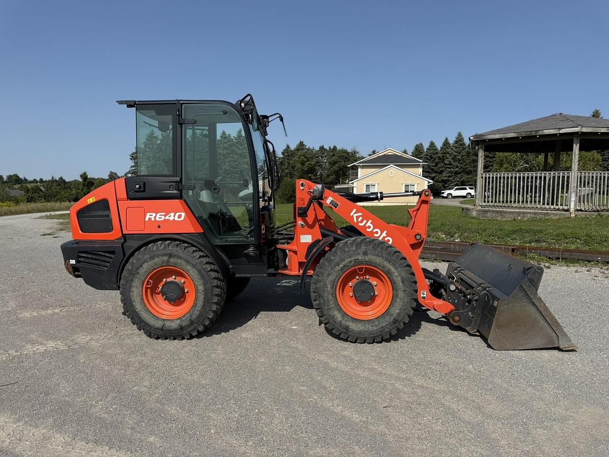 Used 2022 Kubota R640 Wheel Loader, Cab, Hyd. Bucket, 500 Hours