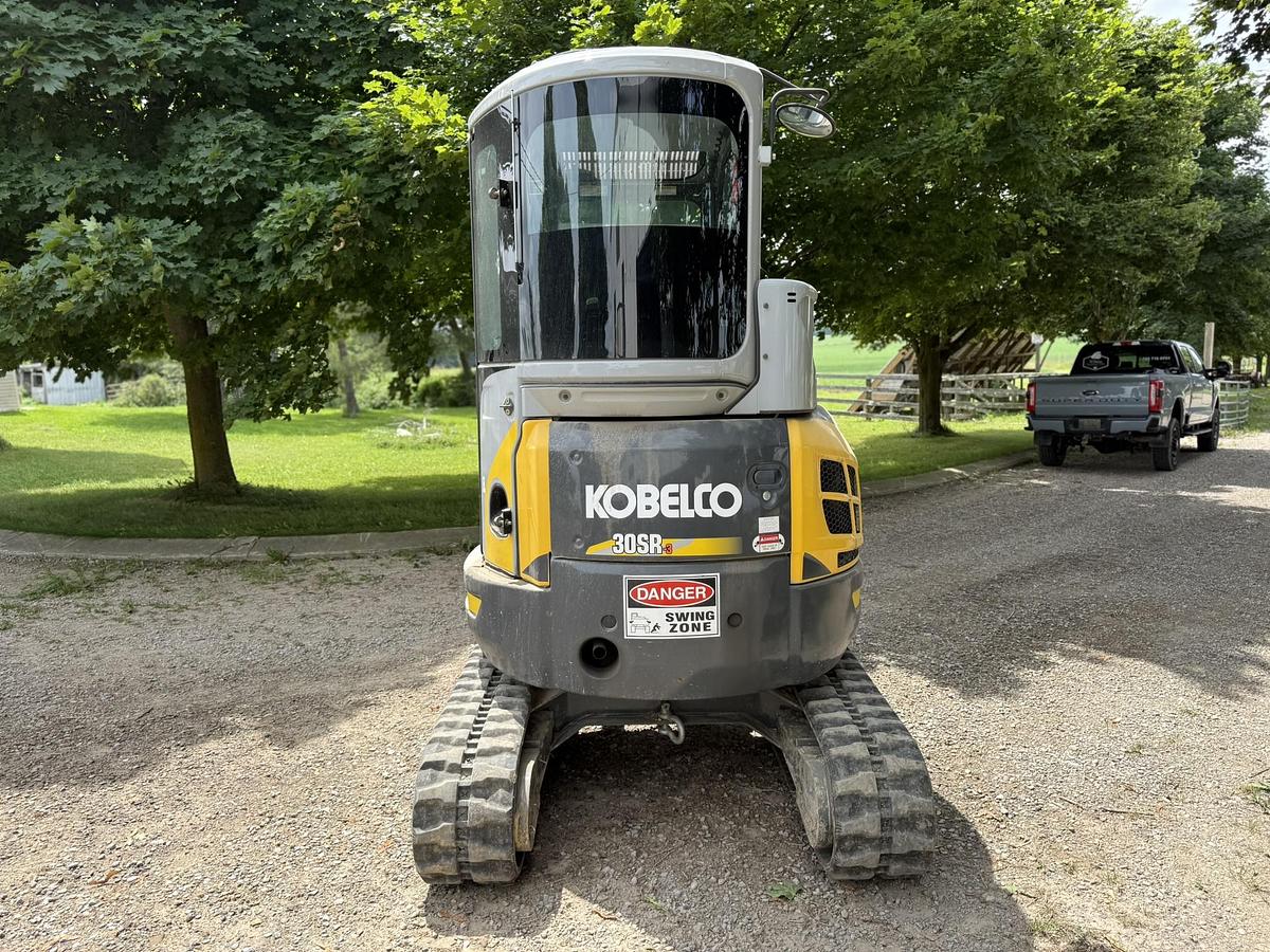 Used Kobelco SK30SR-3 Mini Excavator, Cab, Hydaulic Thumb