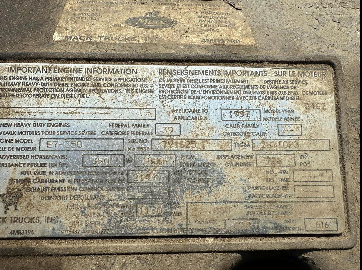 Used 1997 Mack Potato Bulk Box On Mack Truck