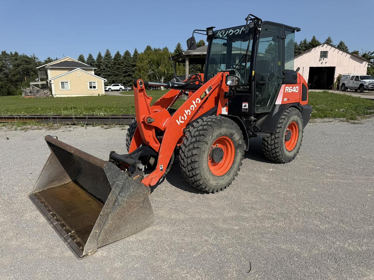 Used 2022 Kubota R640 Wheel Loader, Cab, Hyd. Bucket, 500 Hours