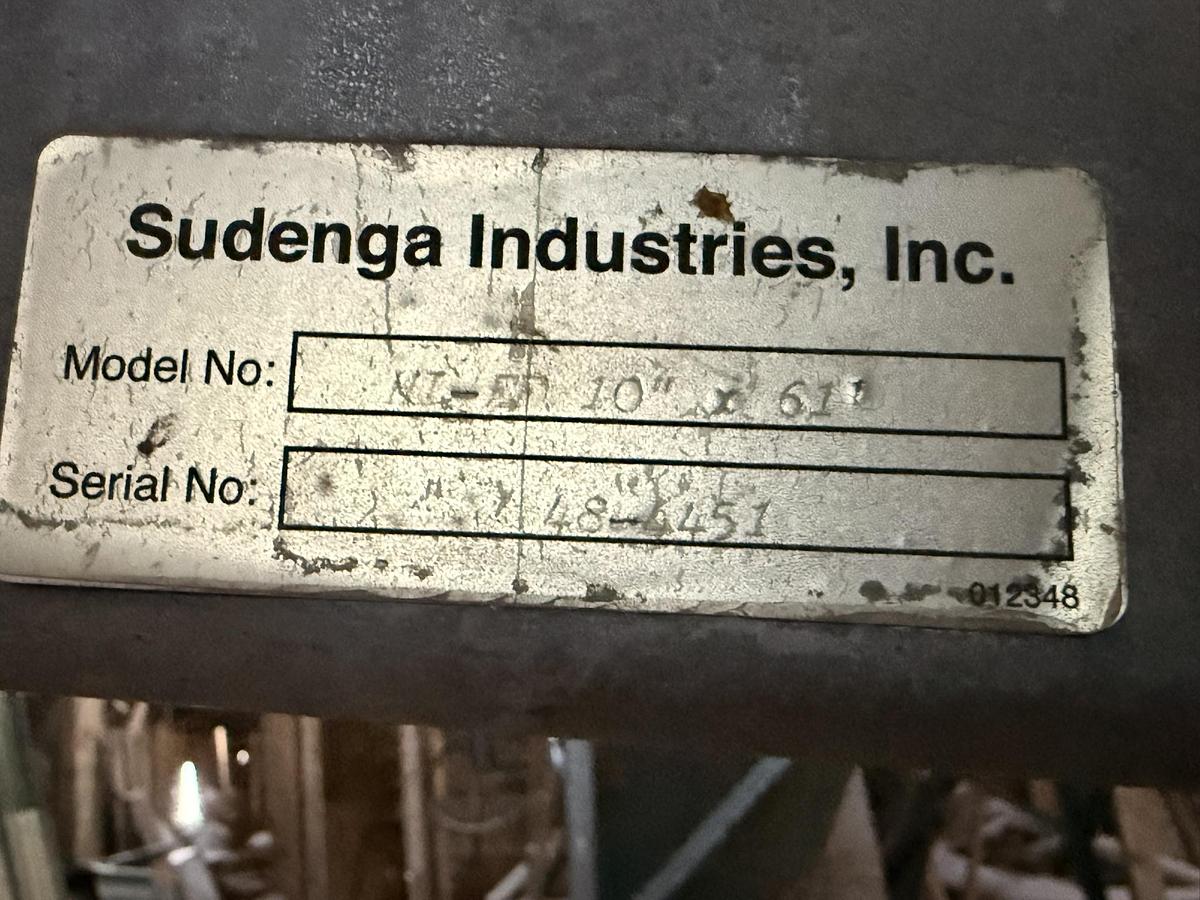 Used Sudenga 10" x 61' Auger With Swinging Fill Auger