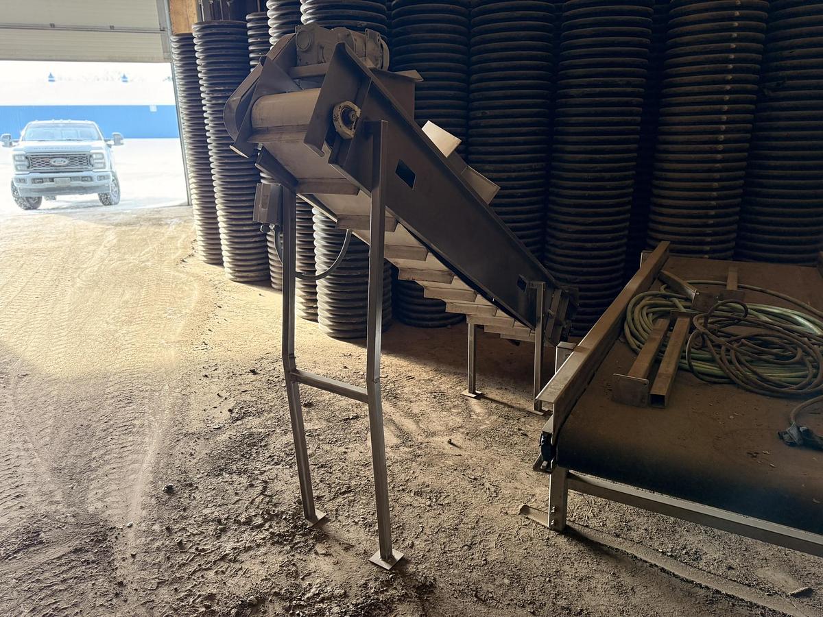 Used Stainless Elevator Conveyor 8' Long