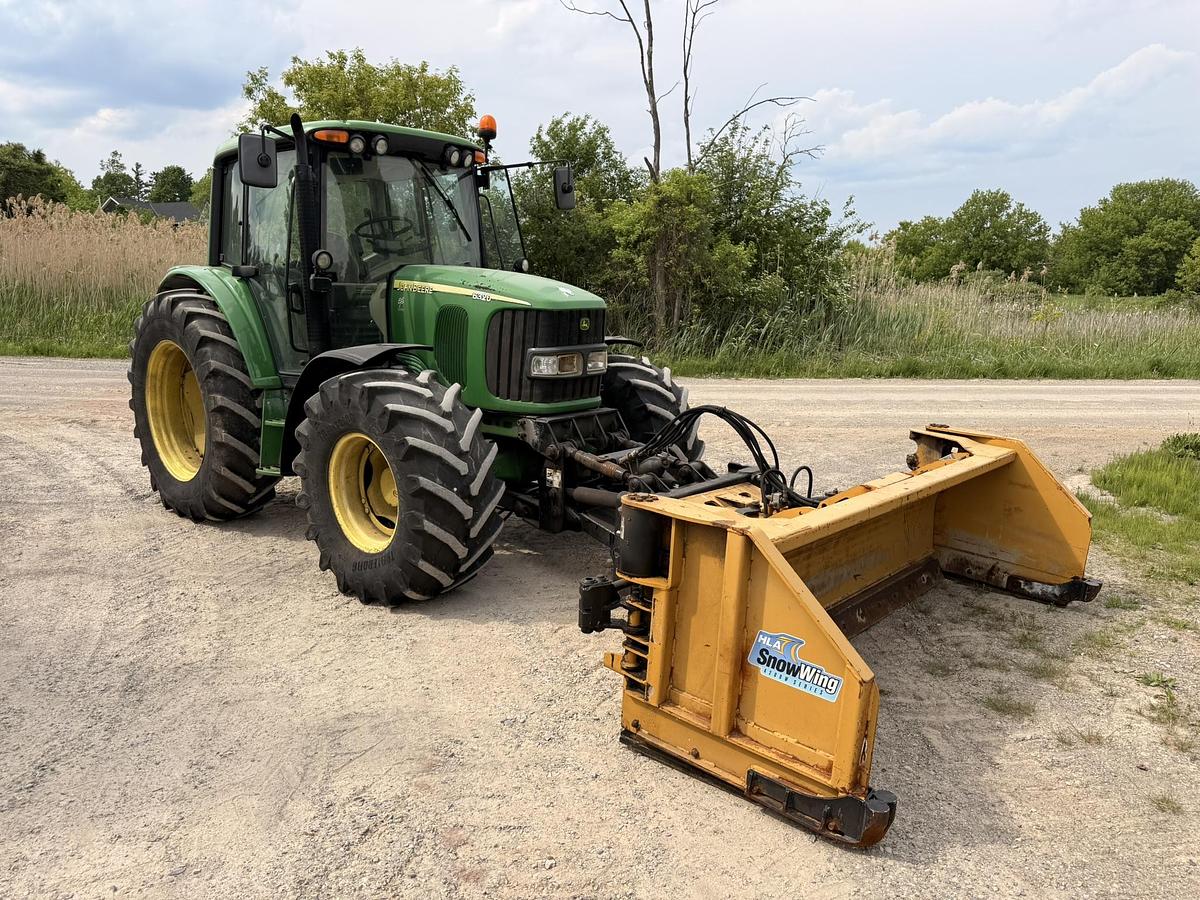 Used 2008 John Deere 6320, 24 SPD Power Quad, 9-15 HLA Blade