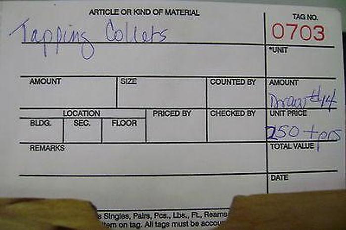 Used Tapping Collets 250+ pieces All New!! Whole LOT One Price