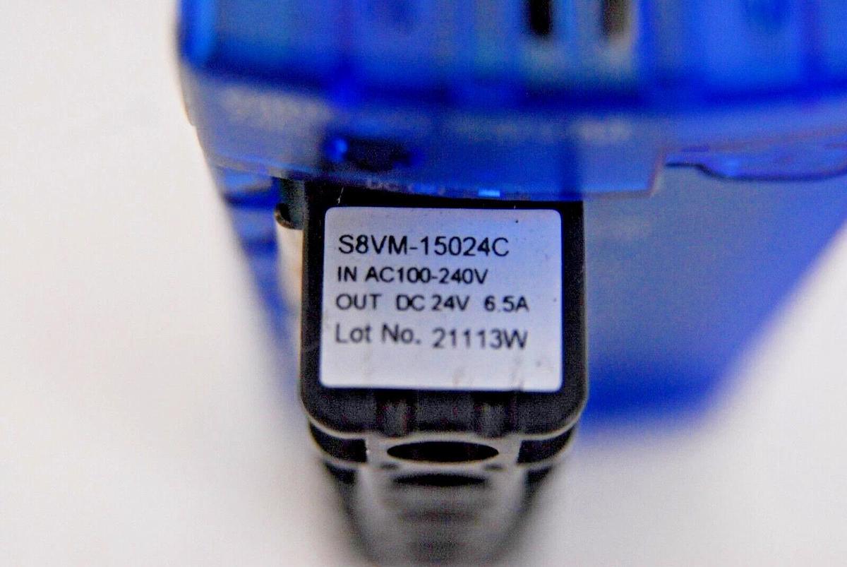 Used Omron S8VM-15024C Power Supply 150W 24V 6.5A 100/240V W/ Mounting Bracket