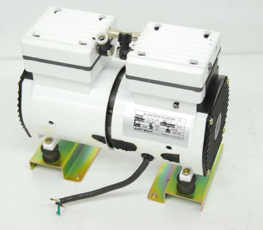 Used Airtech DP-90VH (9671594) Oil-Less Piston Vacuum Pump 20 torr/51-55 L/Min/115V
