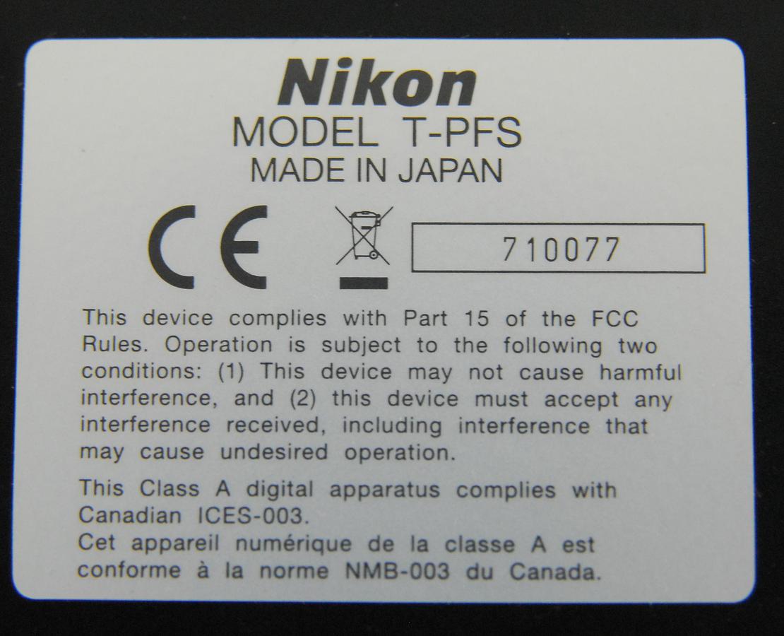 Used Nikon T-PFS Perfect Focus System (TE2000-E)