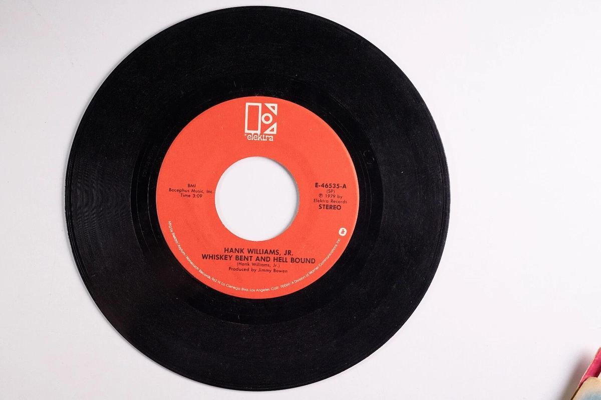 Used Hank Williams Jr. 45 Record Lot of 6