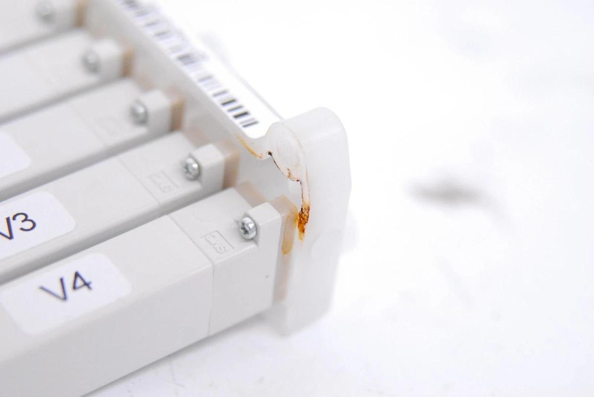 Used SMC LVM10R6-5A-Q 2-Port Solenoid Valve - Lot of 5 on ZR-DE Manifold