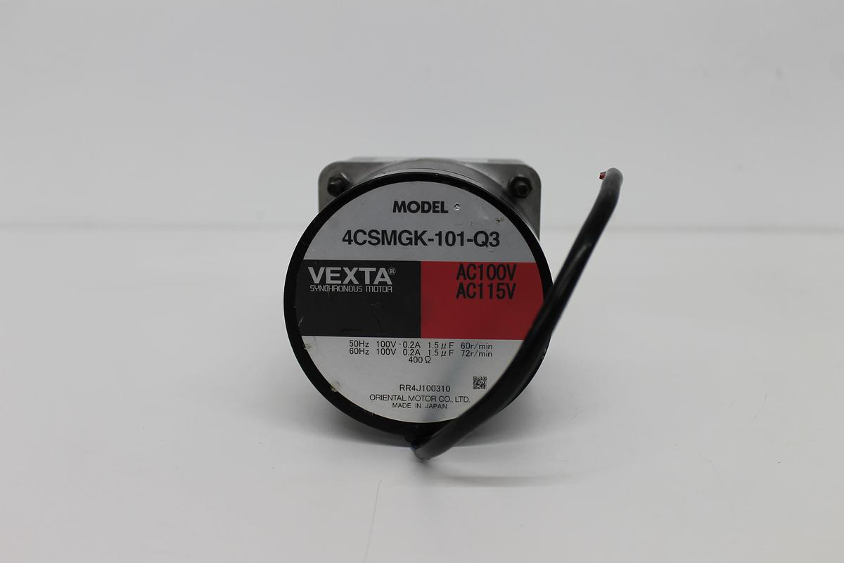Used Vexta 4CSMGK-101-Q3 Stepping Motor w/ 4GK60-D1 Gear Head