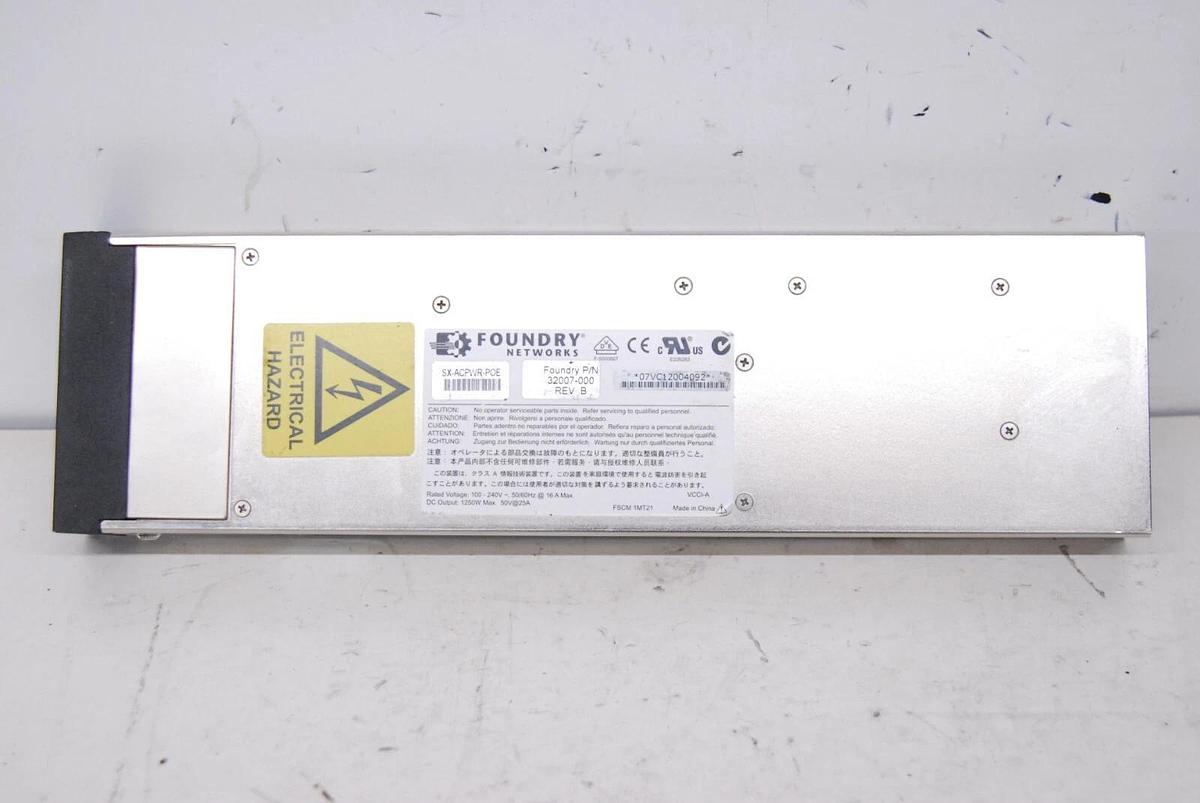 Used Foundry Networks SX-ACPWR-POE 1250W FastIron SuperX/SX800/SX1600 AC Power Supply