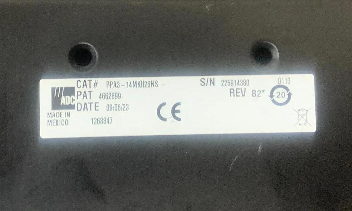 Used ADC PPA3-14MKII26NS 26x2 Audio Patch Bay & Panel