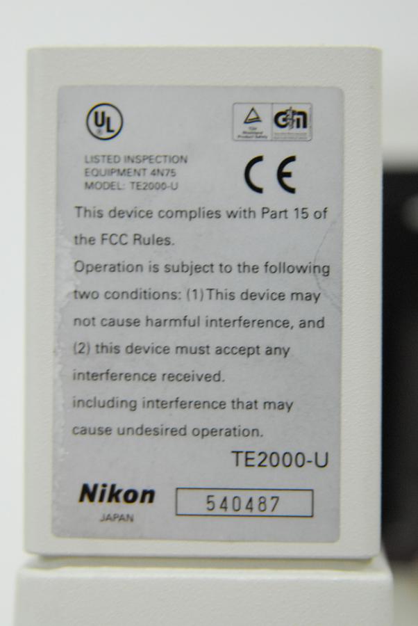 Used Nikon TE2000-U Inverted Microscope Stand Body