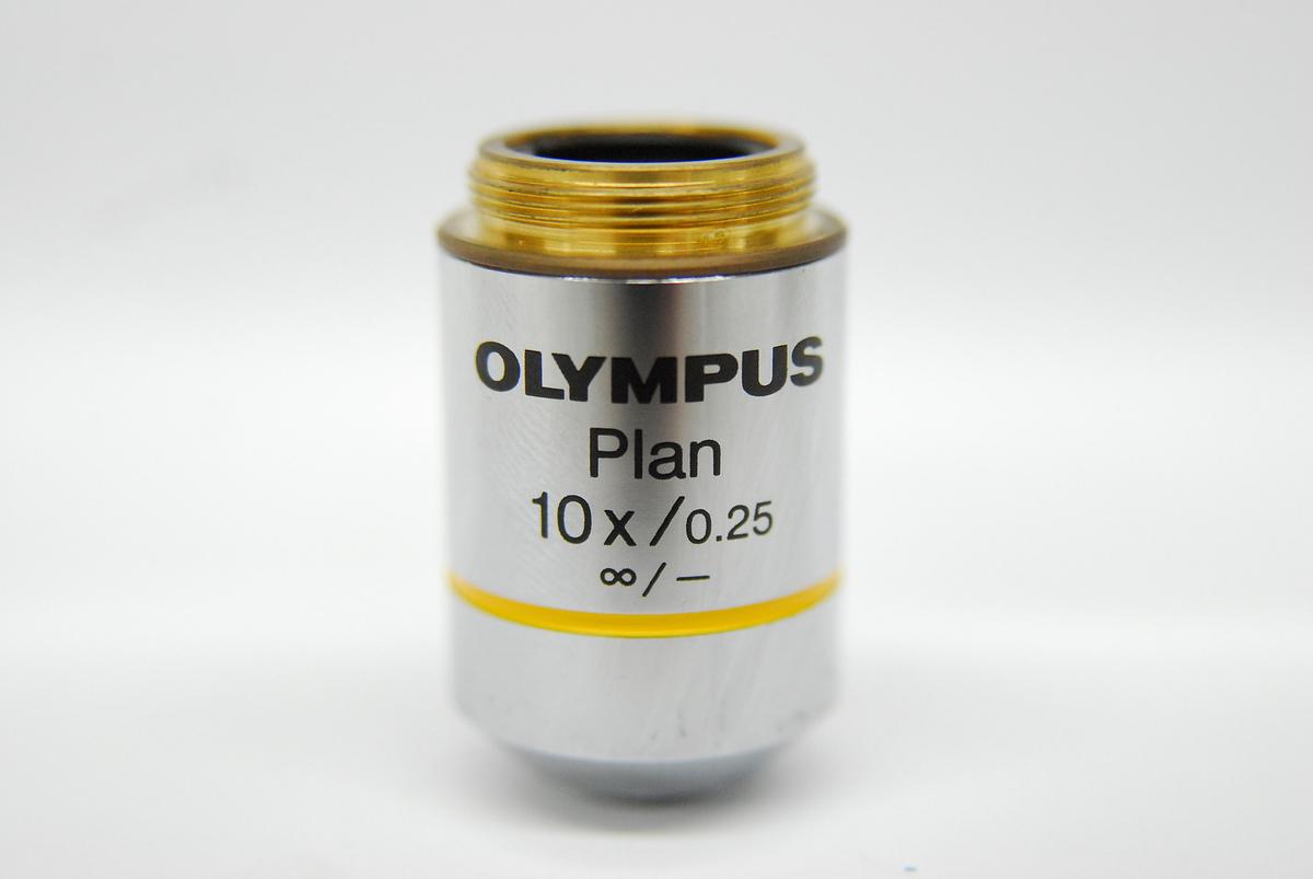 Used Olympus Plan 10x/0.25 ∞/- Infinity-Corrected Plan Achromatic Microscope Objective