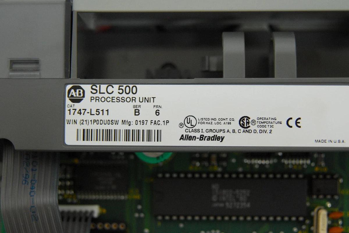 Used AB SLC 500 1746-A4 4-Slot Rack, 1747-L511 CPU, 1746-IA16, 1746-OW16, 1746-P1
