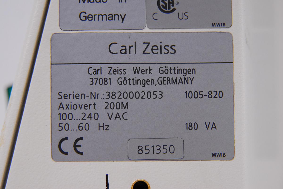 Used Zeiss 1005-820 Axiovert 200M Motorized Inverted Microscope Base Stand