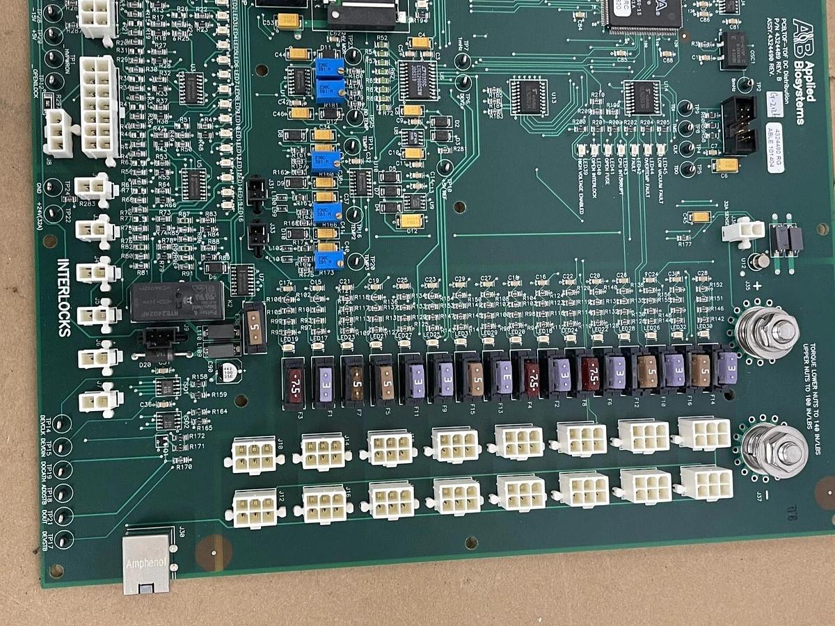 Used Applied Biosystems PCB,TOF - TOF DC Distribution Board P/N: 4324489 Asy: 4324490
