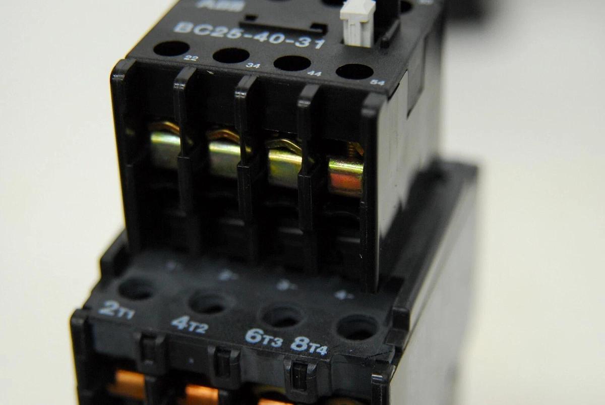 Used ABB BC25 Contactor W/ ABB BC25-40-31 Contact Block