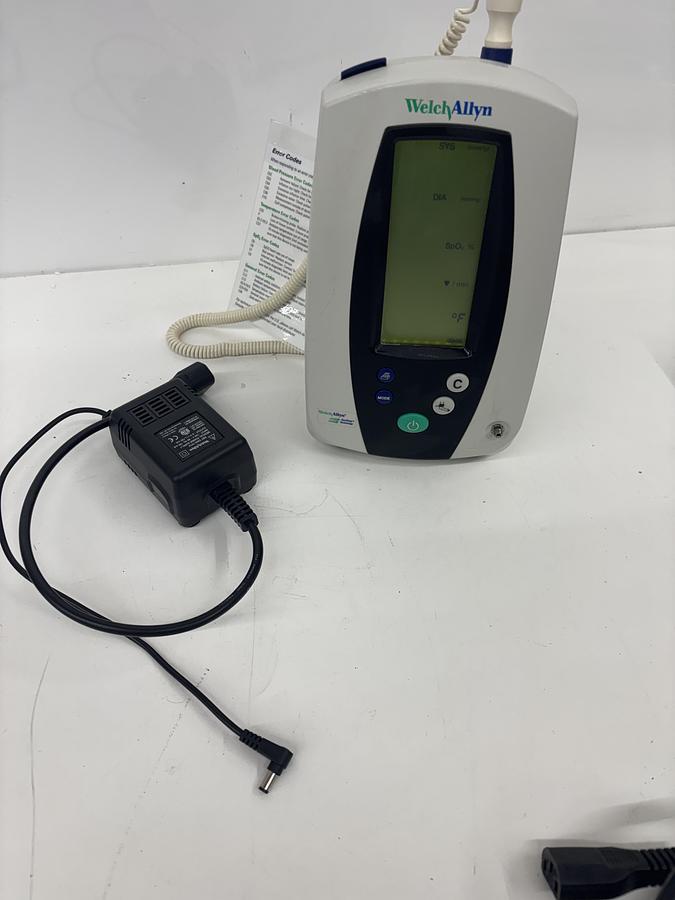 Used Welch Allyn 420 Series Vital Monitor w/ Temp Probe + Power Supply
