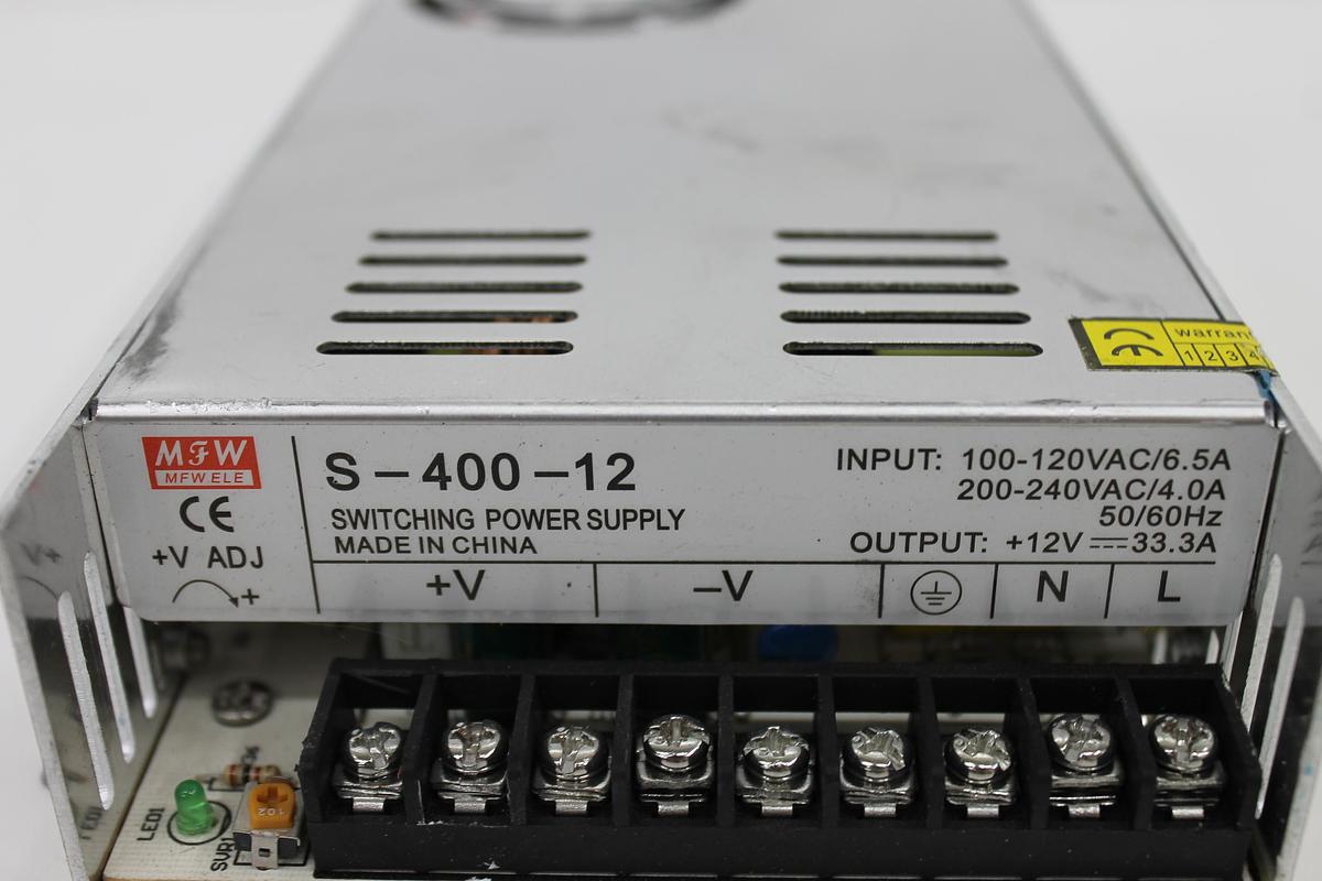 Used Mean Well S-400-12 12V 33.3A 100-240VAC Power Supply