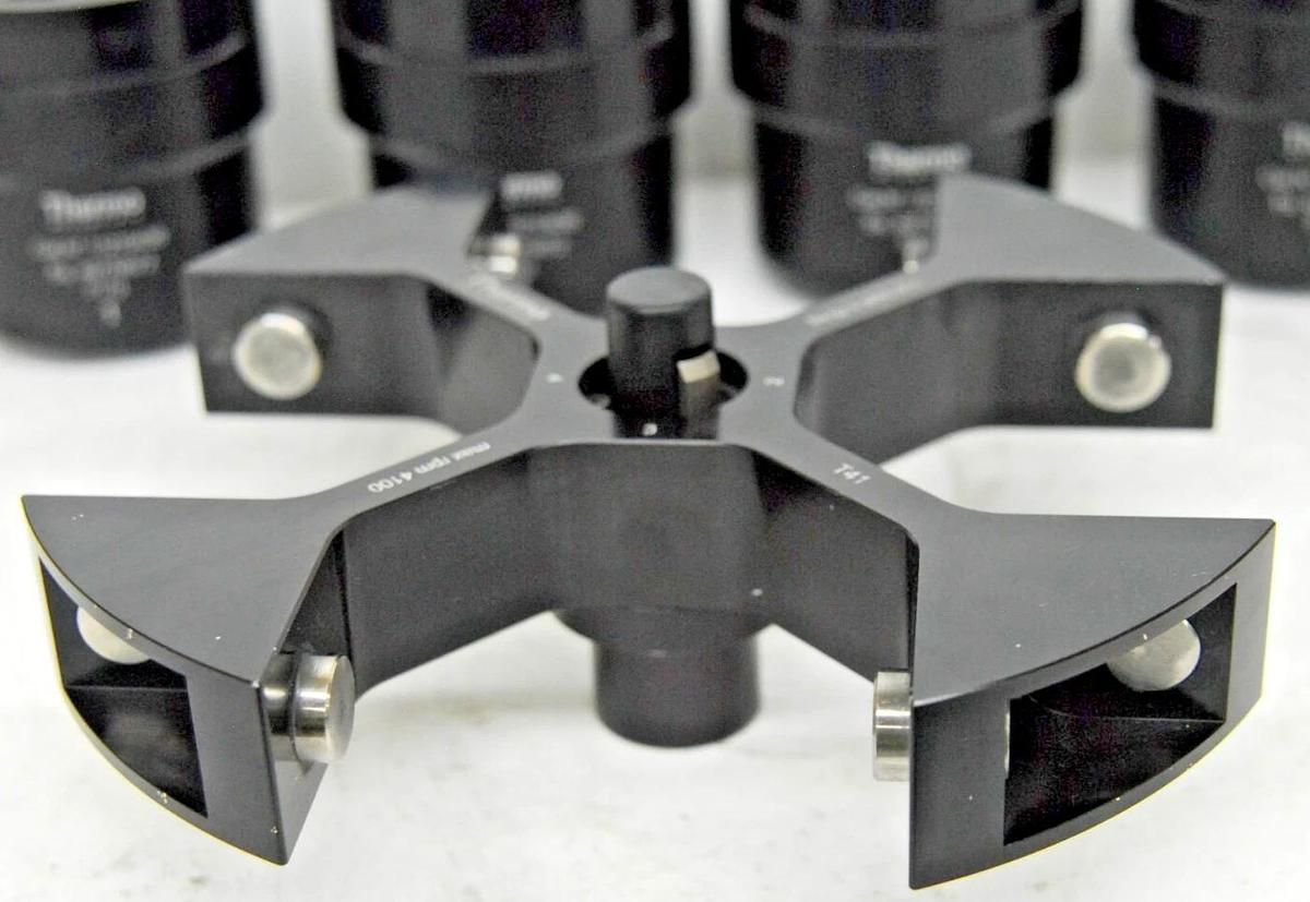 Used Thermo T41 51231105 Centrifuge Rotor 4100RPM 3.70kg W/ 4 Buckets, 4 inserts